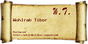 Wohlrab Tibor névjegykártya